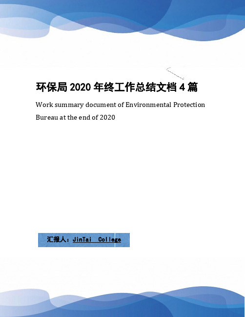 环保局2020年终工作总结文档4篇