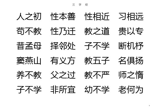 三字经打印版(适合儿童背诵)