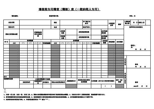 增值税专用稽查(稽核)表(1式3份,近3年)