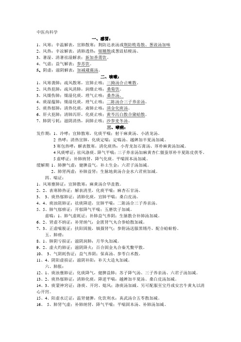 中医内科学资料整理(1)