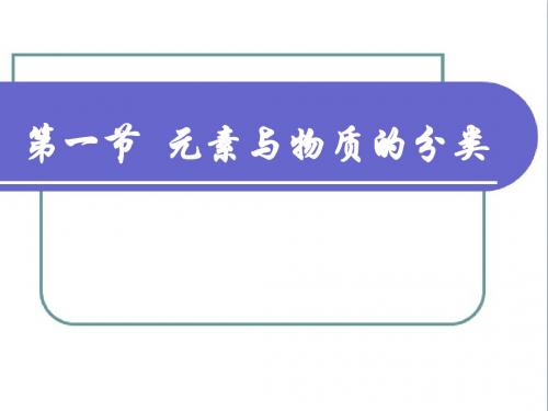 鲁科版高中化学必修1-2.1《元素与物质的分类》参考课件