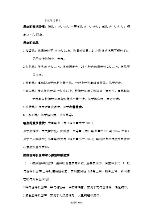 物理诊断重点整理