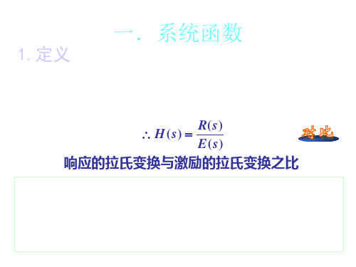 信号与系统北邮课件第四章4.06系统函数网络函数HS