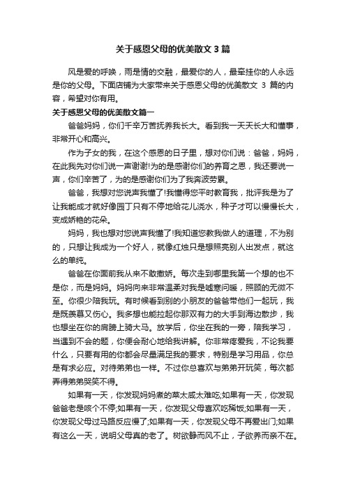 关于感恩父母的优美散文3篇