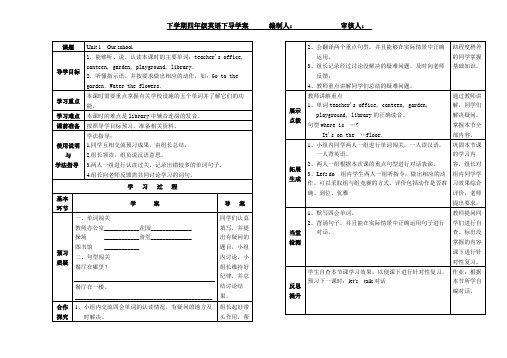 四年级英语下unit1  导学案