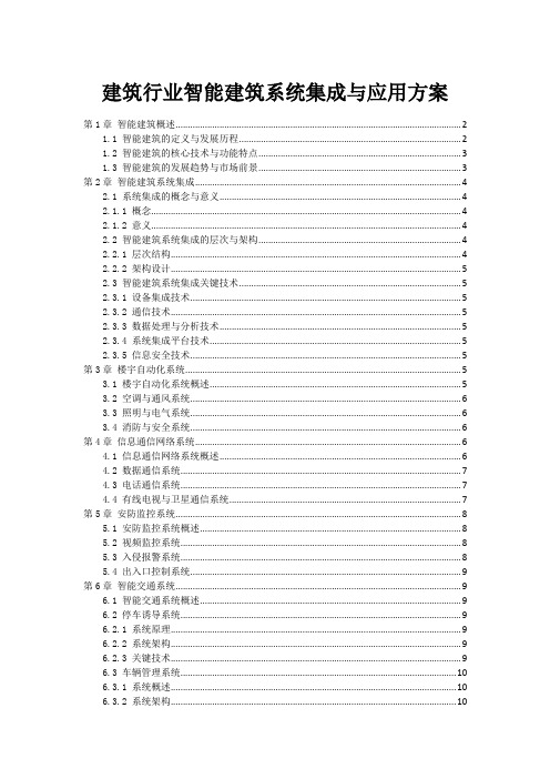 建筑行业智能建筑系统集成与应用方案