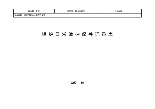 学校锅炉日常维护保养记录表