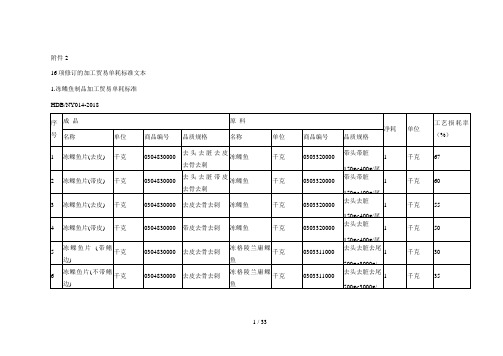 16项修订的加工贸易单耗标准文本[001]