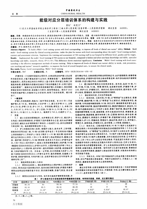 能级对应分层培训体系的构建与实践