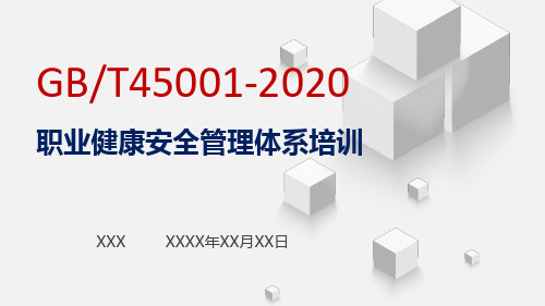 最新GBT45001-2020职业健康安全管理体系标准培训