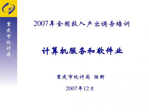 计算机服务和软件企业投入产出调查培训课件