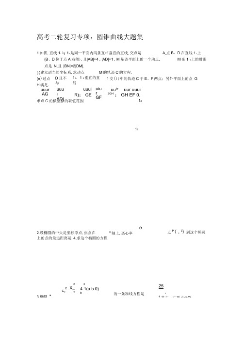 全国卷高考数学圆锥曲线大题集大全doc资料