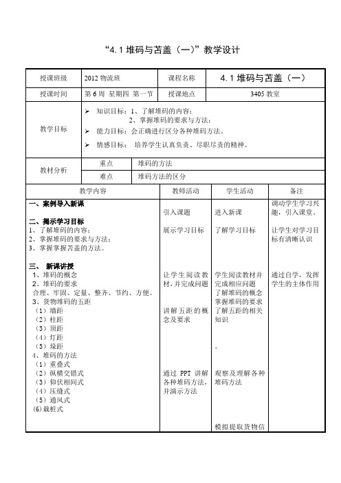 4.1堆码与苫盖(一)