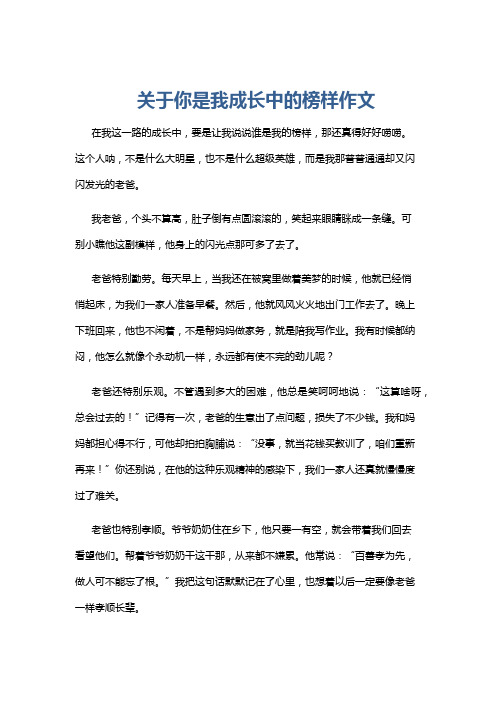 关于你是我成长中的榜样作文