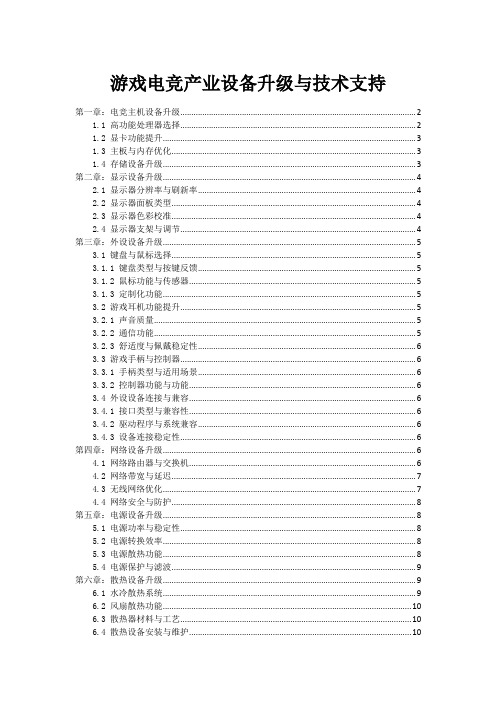 游戏电竞产业设备升级与技术支持