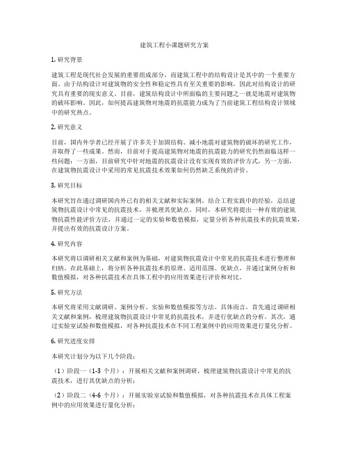 建筑工程小课题研究方案