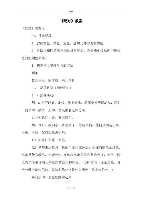 《配对》教案