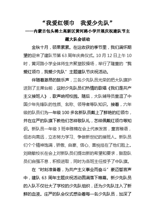 我爱红领巾  我爱少先队