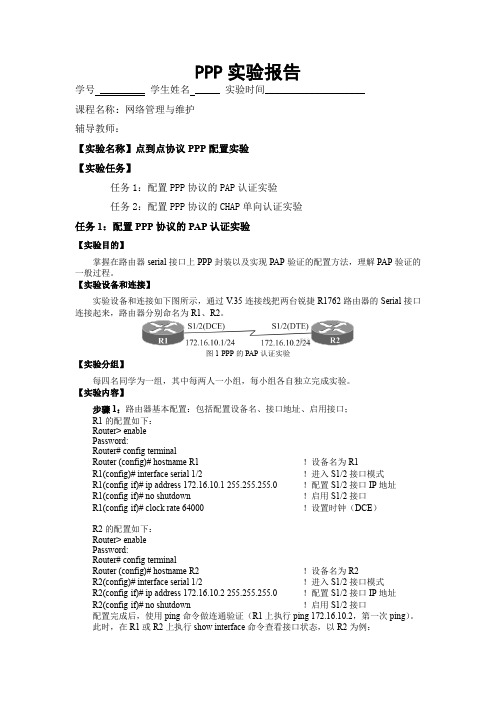 PPP实验报告