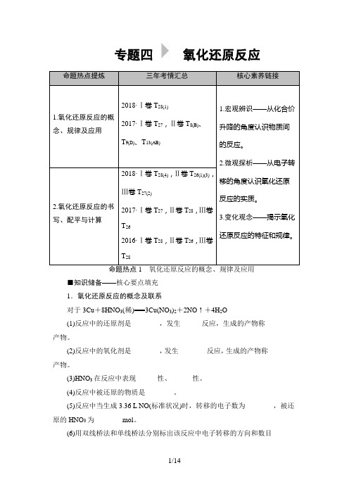 2019年高考二轮化学 板块1 专题4 氧化还原反应