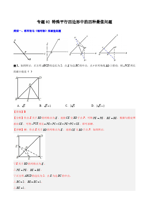 专题02 特殊平行四边形中的四种最值问题(解析版)