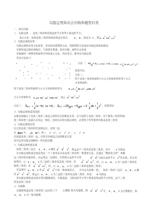 最新人教版八年级下学期数学《勾股定理》知识点归纳