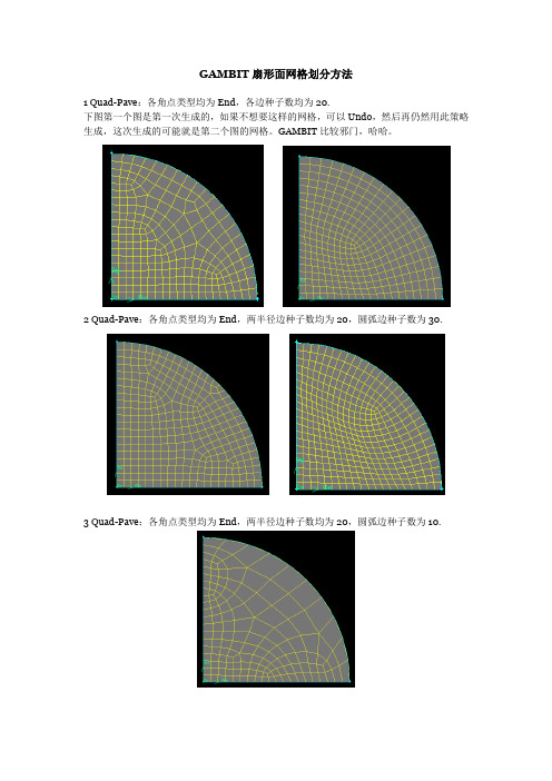 GAMBIT扇形面网格划分方法