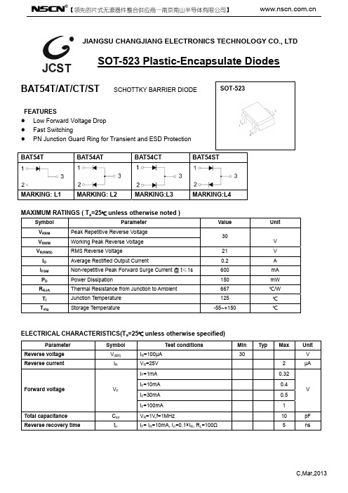 BAT54ST贴片三极管规格书