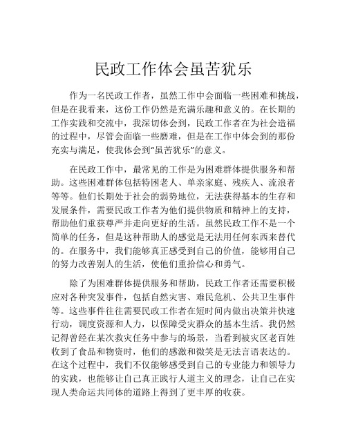 民政工作体会虽苦犹乐