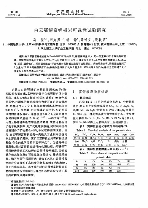 白云鄂博富钾板岩可选性试验研究