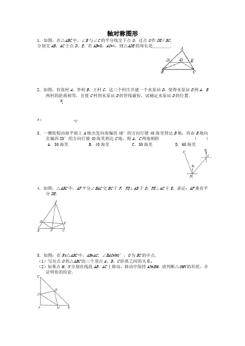 初二 轴对称图形 压轴题