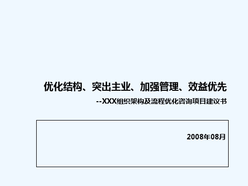 组织架构及流程优化咨询项目计划书 PPT