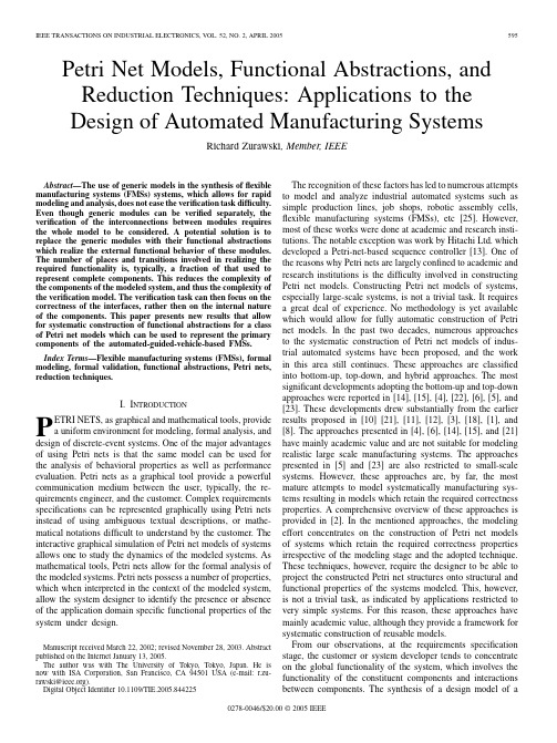 Petri Net Models Functional Abstractions and Reduction TechniquesApplications to the Design of Autom