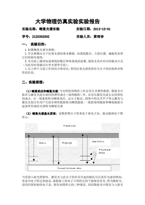 大学物理仿真实验实验报告1