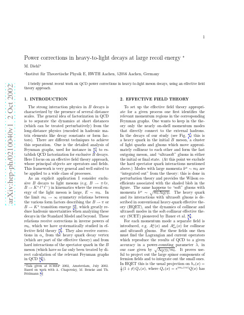 Power corrections in heavy-to-light decays at large recoil energy