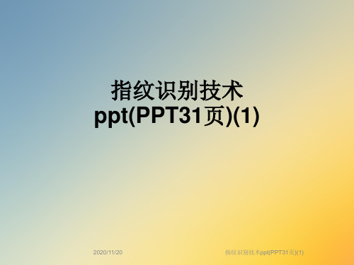 指纹识别技术ppt(PPT31页)(1)