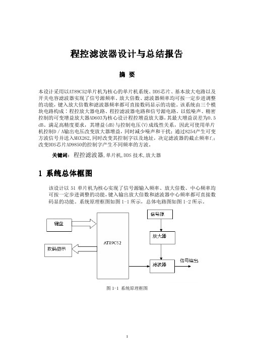 程控滤波器设计与总结报告