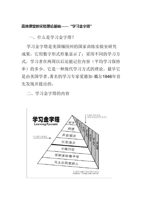 高效课堂的实验理论基础——“学习金字塔”