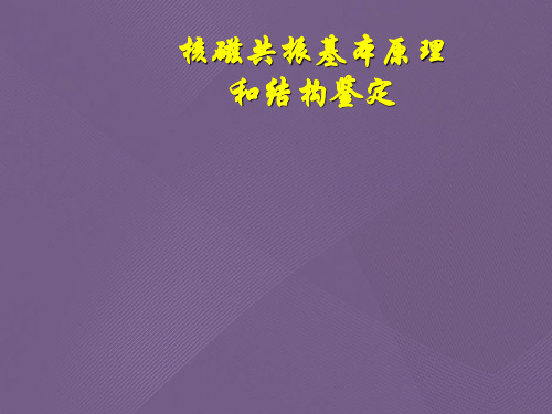 核磁共振基本原理和结构鉴定