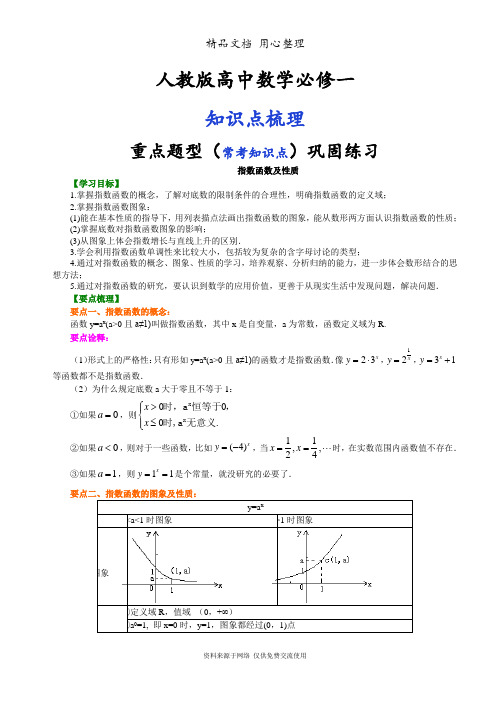 人教版高中数学【必修一】[知识点整理及重点题型梳理]_指数函数及其性质_提高(2)