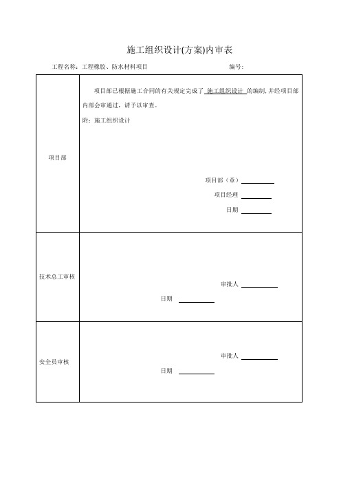 施工方案-各种内审表