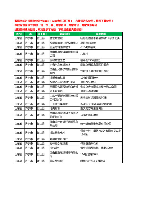 新版山东省济宁市微山县玻璃店工商企业公司名录名单黄页大全22家