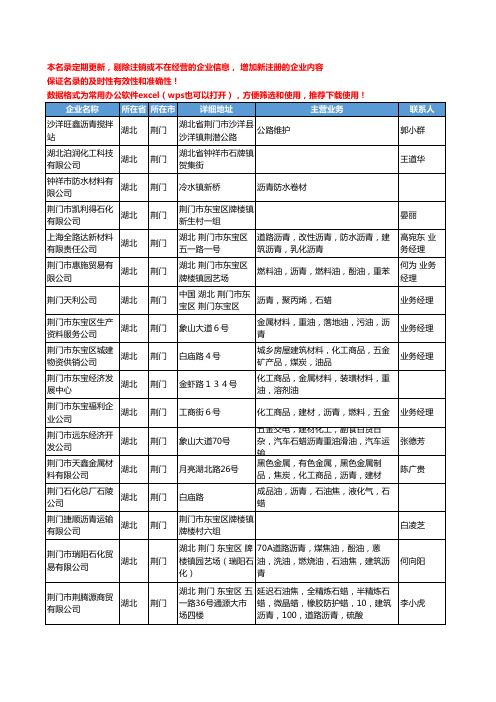 2020新版湖北省荆门沥青工商企业公司名录名单黄页联系方式大全43家