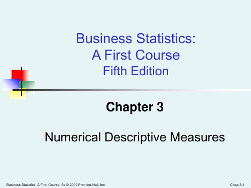 应用统计学英文课件 Business Statistics Ch03 Numerical Descriptive Measures