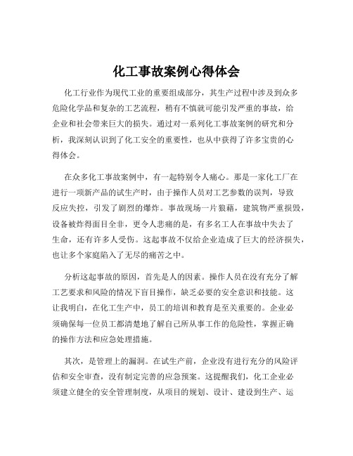 化工事故案例心得体会