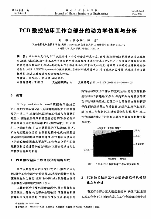 PCB数控钻床工作台部分的动力学仿真与分析