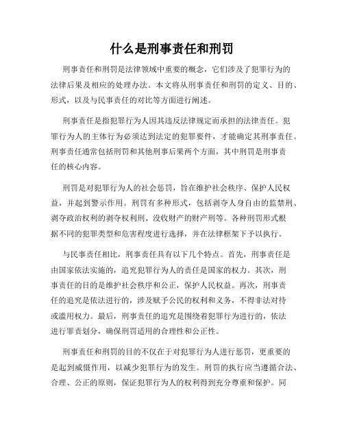 什么是刑事责任和刑罚