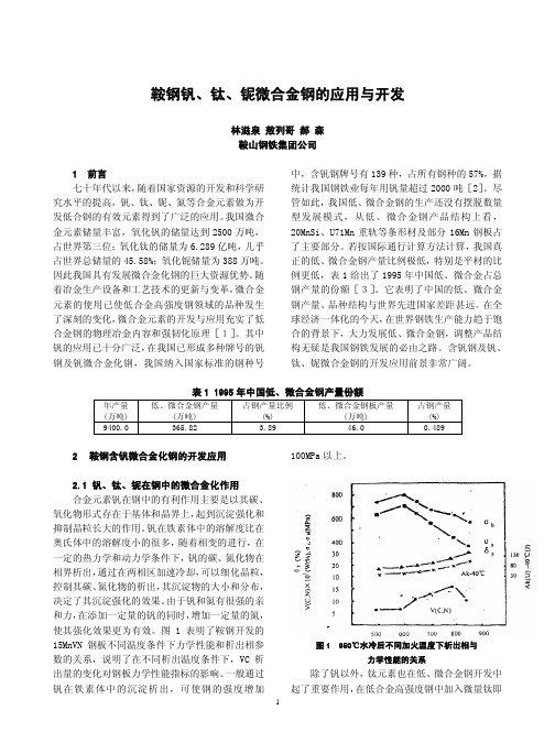 钒钛铌等微合金元素在低合金钢