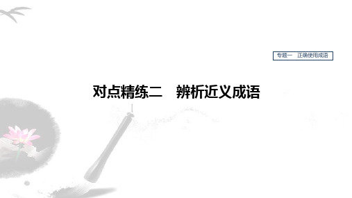 2020版高考语文(人教通用版)新增分一轮课件:专题一 对点精练二辨析近义成语