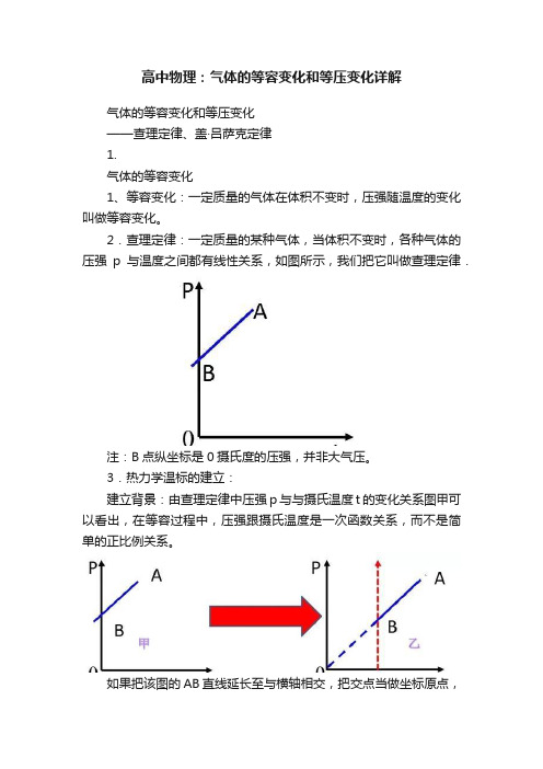 高中物理：气体的等容变化和等压变化详解